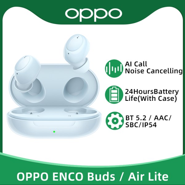 Nuevo ENCO-Auriculares Inalambricos Buds Air Lite TWS, Cascos Con Bluetooth 5,2, Cancelacion De Ruido IA, IP54, Para OPPO Reno 9 PRO
