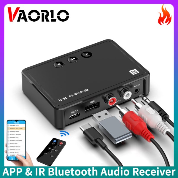 Nuevo De Audio NFC Con Bluetooth 5,0, Compatible Con Aplicacion Y Control IR, AUX, 3,5Mm, RCA, USB, Disco U, Adaptador Inalambrico Hifi Estereo Para Altavoz De Coche