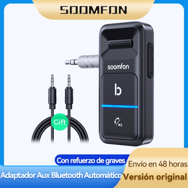 Nuevo De Audio Con Bluetooth 5,0 Para Coche, Kit De Manos Libres Con Sonido HiFi, Inalambrico, Adaptador Auxiliar De 3,5Mm Para Estereo Domestico