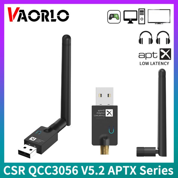 Nuevo De Audio QCC3056 CSR, Bluetooth 5,2, AptX LL HD Adaptable, 40Ms, Baja Latencia, Multipunto Con Microfono, Adaptador Inalambrico Para TV