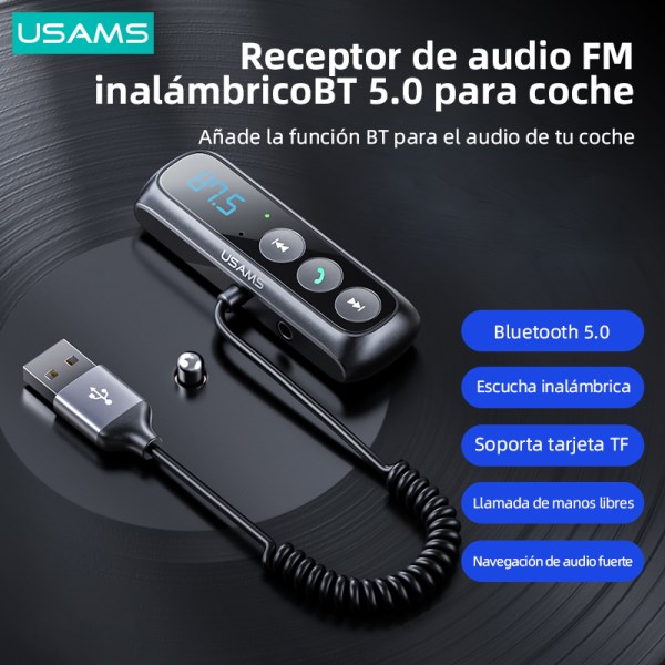 Nuevo De Transmisor FM BT 5,0 Para Coche, Receptor De Audio Aux Con Pantalla Digital, Adaptador Inalambrico Para Manos Libres, Reproductor De Radio MP3