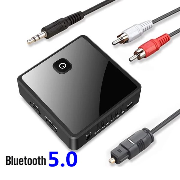 Nuevo Inalambrico Con Bluetooth 5,0, Transmisor Y Receptor De Baja Latencia, Conector AUX De 3,5Mm, Adaptador Optico SPDIF De Audio Para PC, TV, Altavoz De Coche