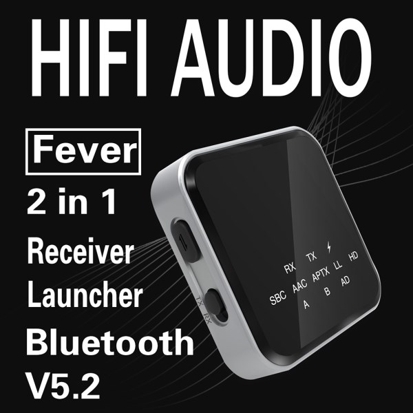 Nuevo Transmisor Y Receptor De Audio Bluetooth 5,2 De Baja Latencia, APTX-LLHD, Manos Libres, 3,5Mm, Aux, Adaptador De Musica Estereo Inalambrico