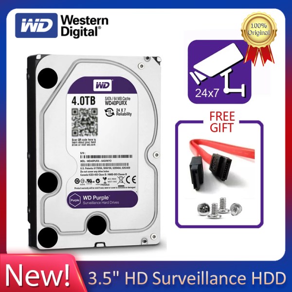 Nuevo Purple-Disco Duro Interno De Vigilancia Para Videovigilancia, Disco Duro HDD HD De 3,5 Pulgadas, 64M De Cache, SATA III, 6 Gbs, 1TB, 2TB, 3TB, DVR, NVR