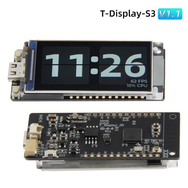 Nuevo De Desarrollo De Pantalla LCD T-Display-S3, Modulo Inalambrico De ESP32-S3 WIFI, ST7789, 1,9 Pulgadas, Bluetooth-Compatible5.0