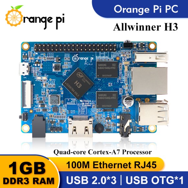 Nuevo De Desarrollo Orange Pi PC, 1GB De RAM, Allwinner H3, Placa Unica Para Ordenador, Compatible Con Android, Ubuntu, Placa De Demostracion De Linux OS, Mini PC
