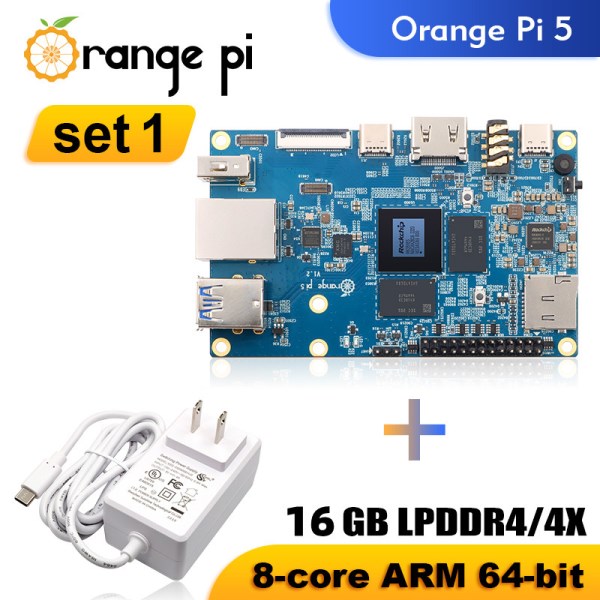 Nuevo De Alimentacion Orange Pi 5 +, Placa Unica, 16GB De RAM, Modulo PCIE RK3588S, WiFi Externo + BT SSD, Placa De Desarrollo Orange Pi5