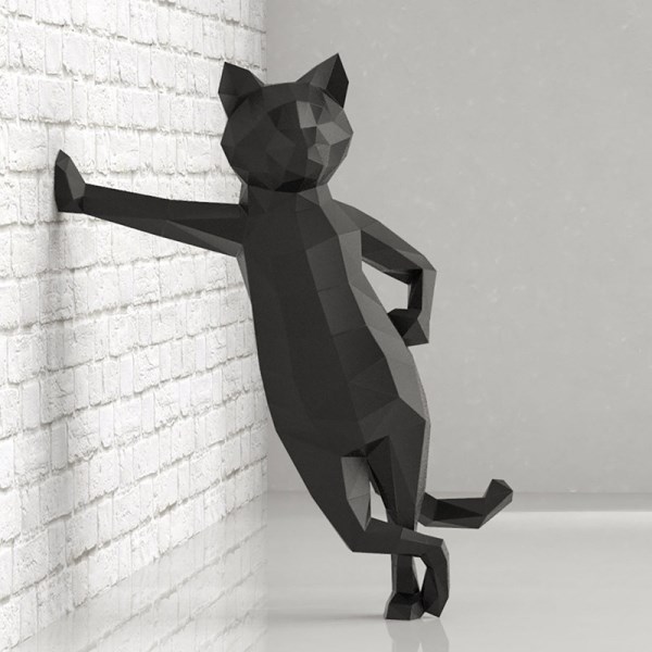 Nuevo 3D De Gato De Pie Para Adultos, Escultura De Modelos De Gatito, Decoraciones De Escritorio Para El Hogar, Adorno De Animales, Origami, Juguetes, Regalos