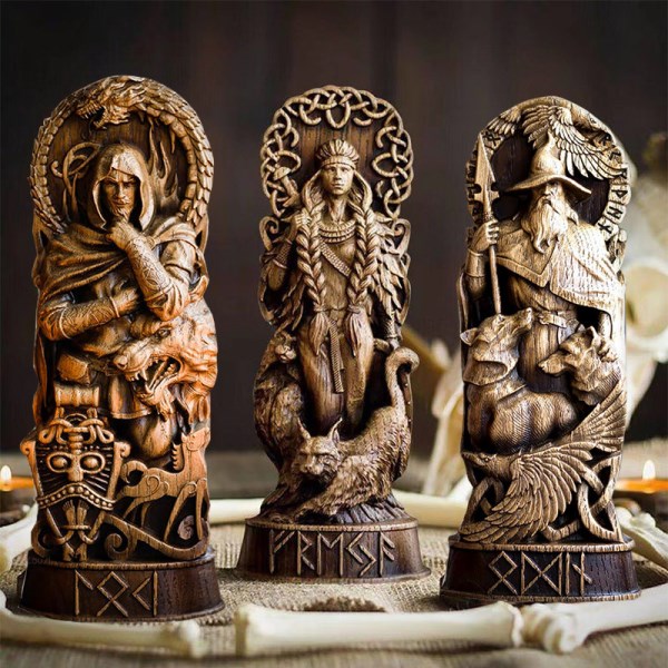 Nuevo De Los Dioses Nordicos De Freya, Escultura De Resina Tallada De Dios Vikingo, Adorno De Decoracion Del Hogar, Artesania En Miniatura