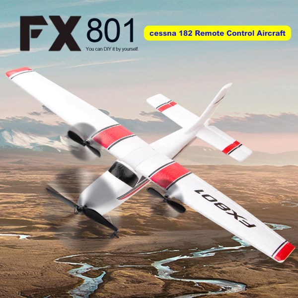 Nuevo FX801 182 DIY RC Avion 2,4 GHz 2CH EPP Craft Electrico RC Planeador Avion Al Aire Libre Avion De Ala Fija Para Ni Os